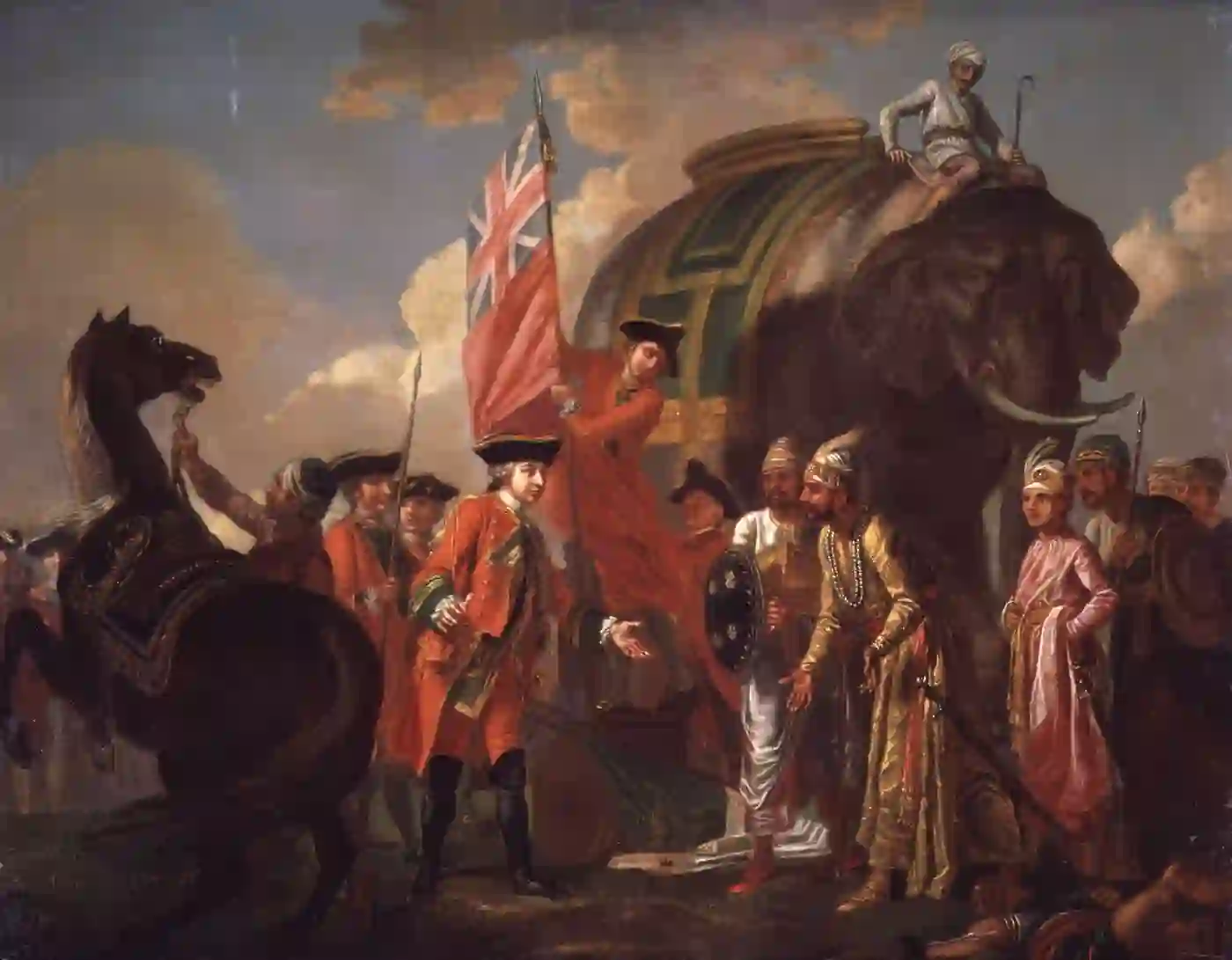 Robert Clive and Mir Jafar after the Battle of Plassey, 1757, painted by Francis Hayman